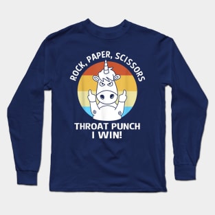 Rock Paper Scissors Throat Punch I Win Long Sleeve T-Shirt